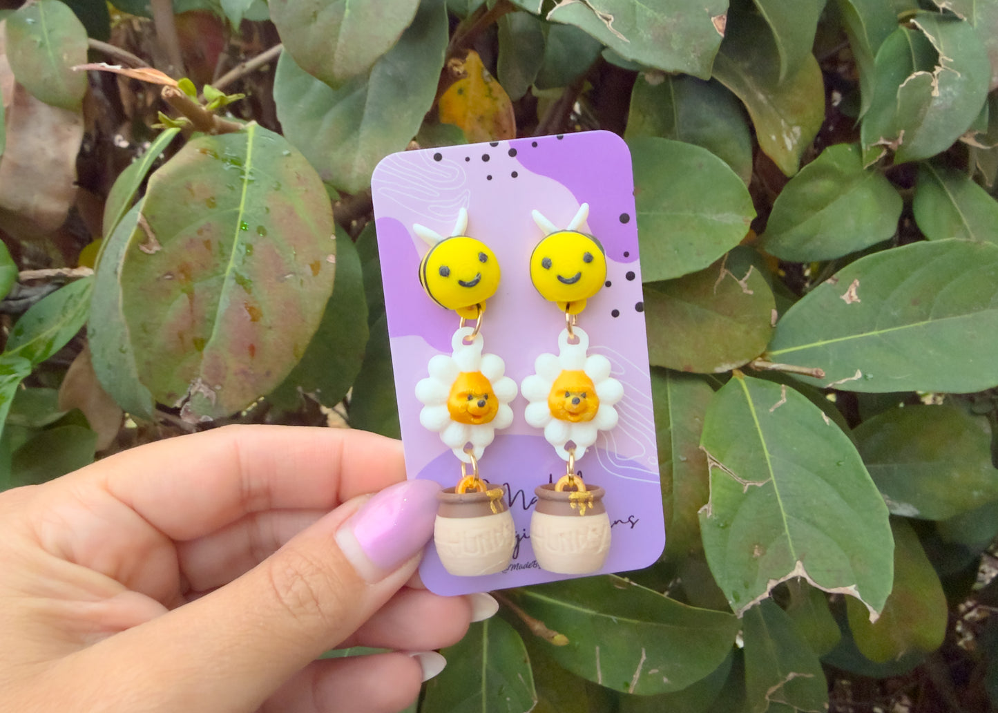 Pooh Flower Dangle Earrings