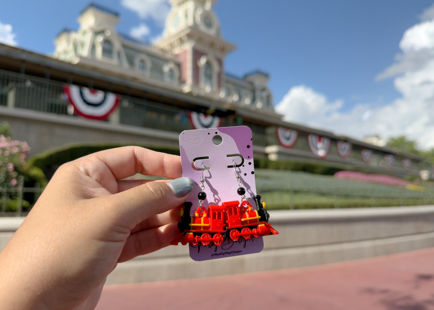 Main St Train Earrings