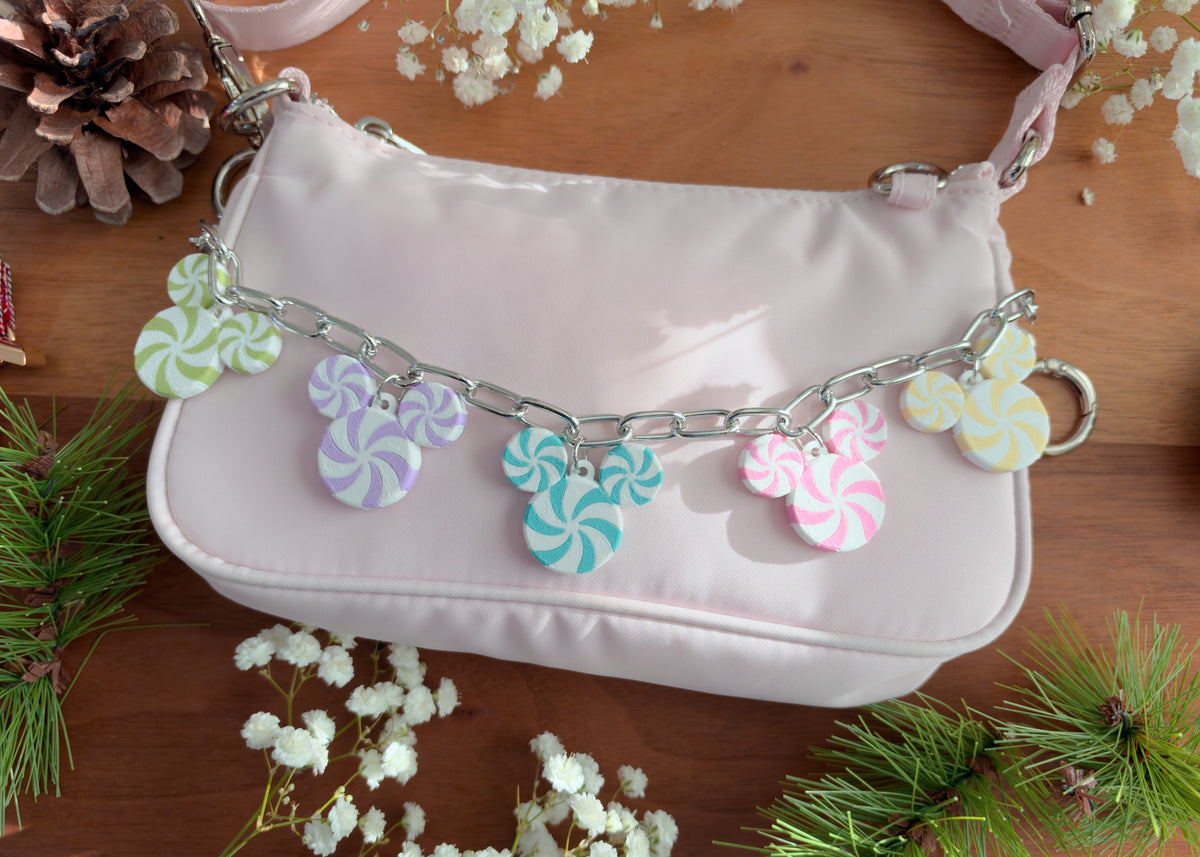Pastel Peppermint Mouse Bag Charm Chain
