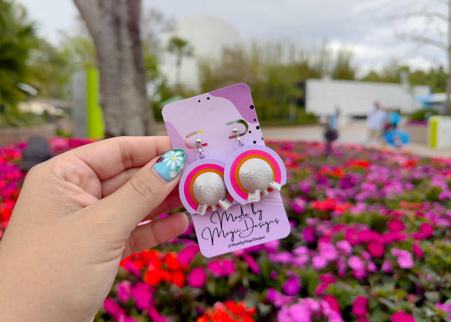 Bubblegum Spaceship Earth Earrings