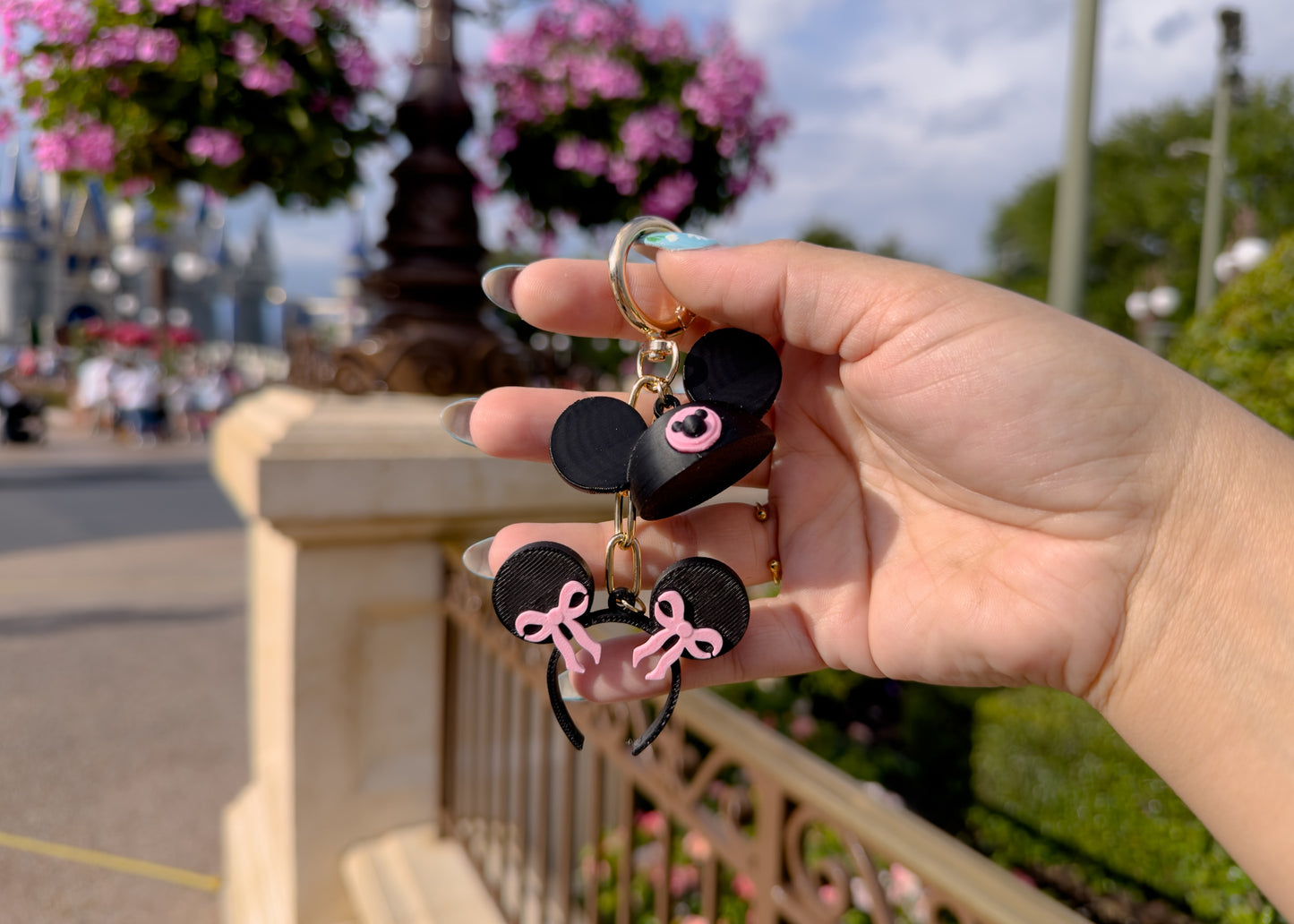 Pink Bow Mouse Dangle Bag Charm