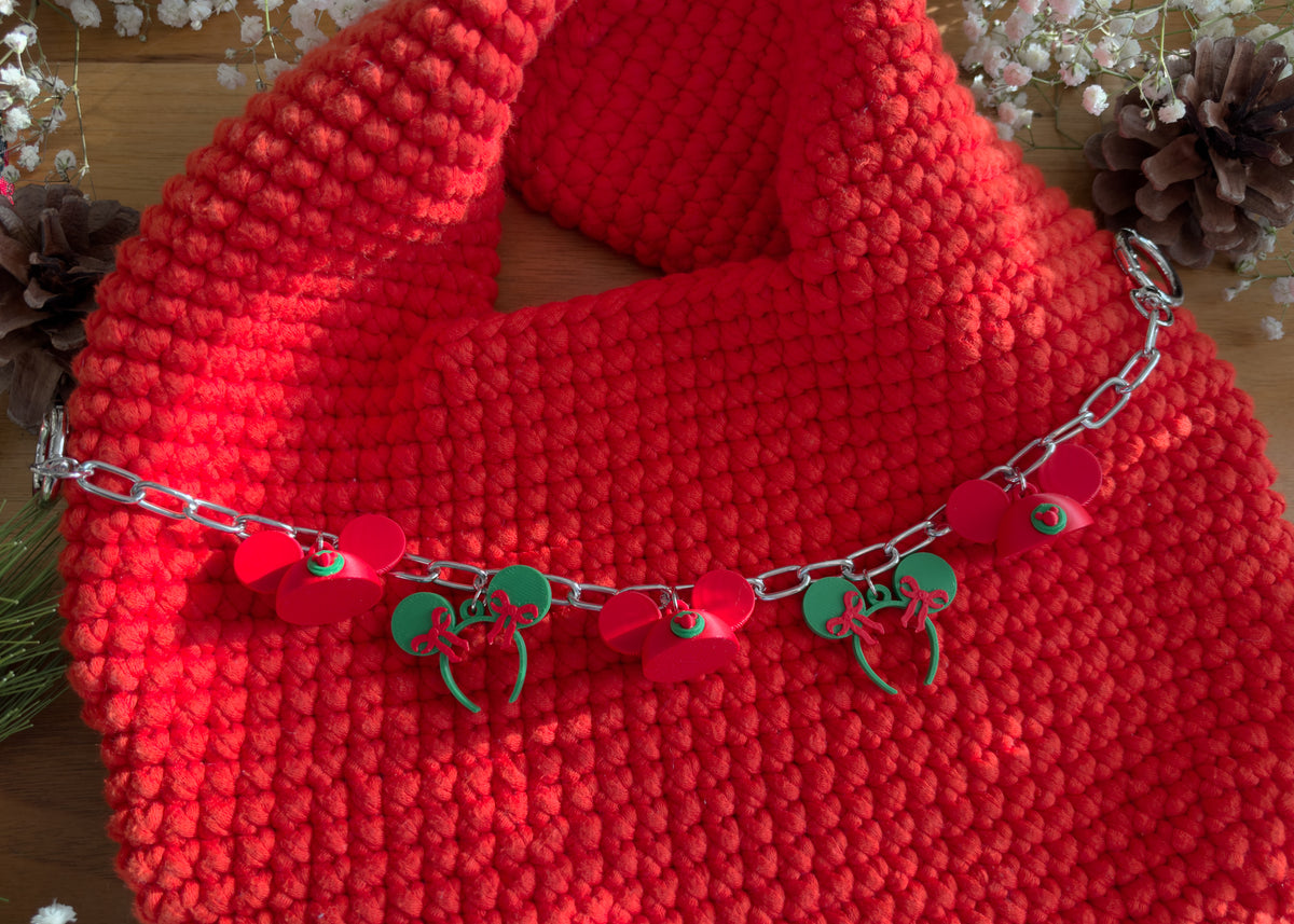 Christmas Mouse Ear Bag Charm Chain