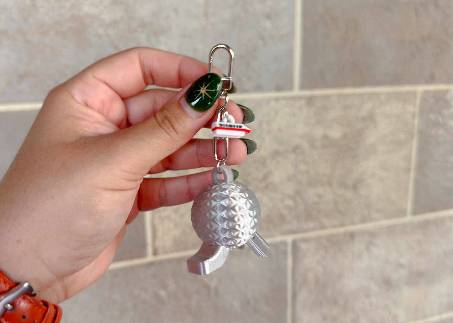 Spaceship Earth Dangle Bag Charm