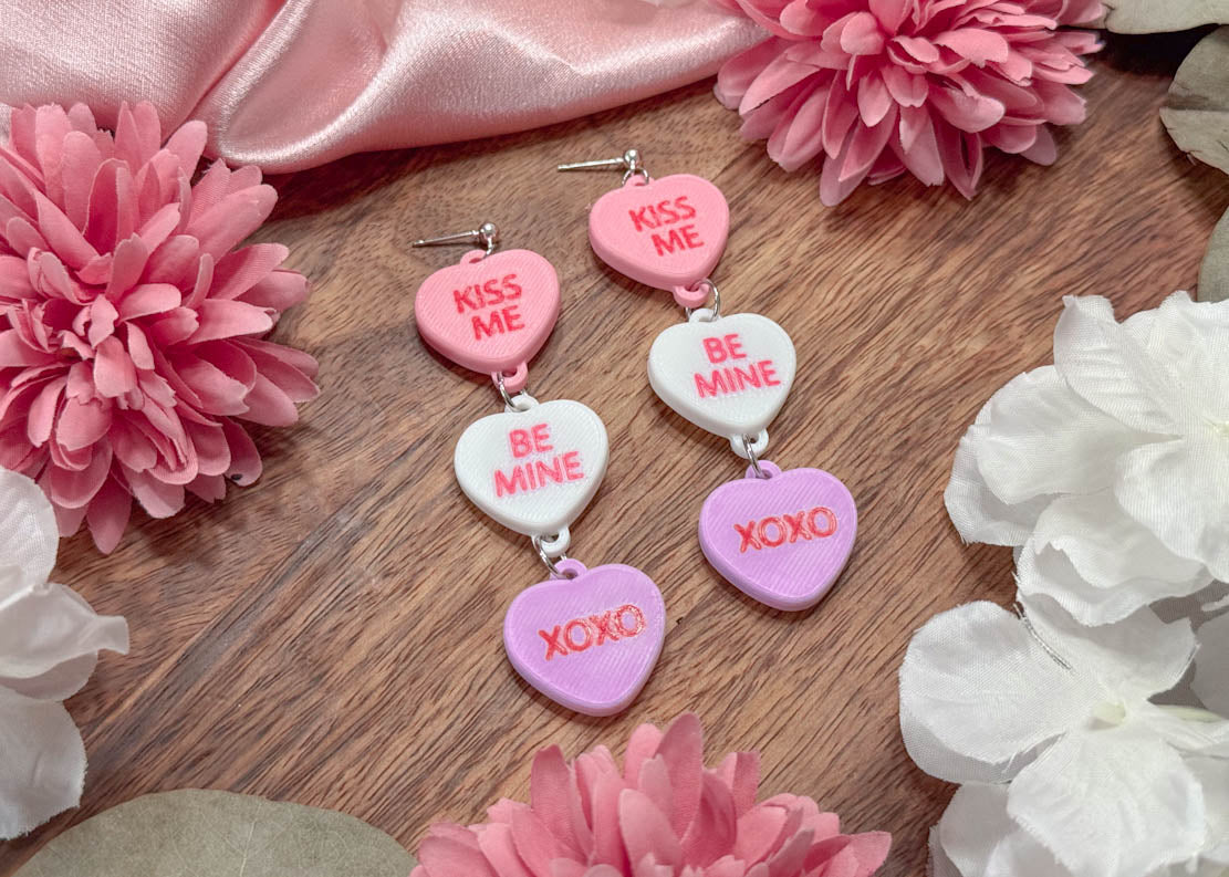 Candy Hearts Dangle Earrings