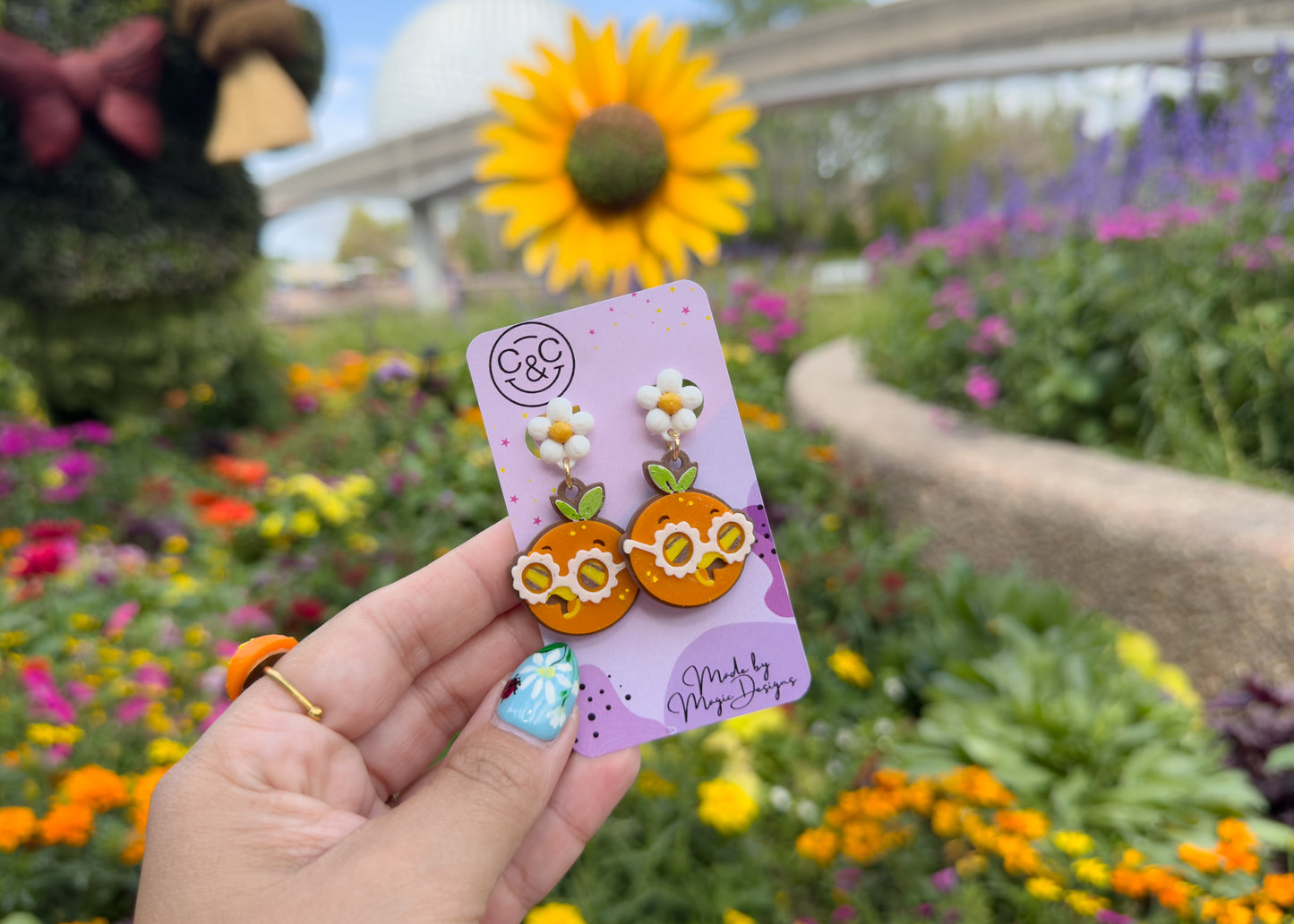 Flower Sunny Bird Earrings
