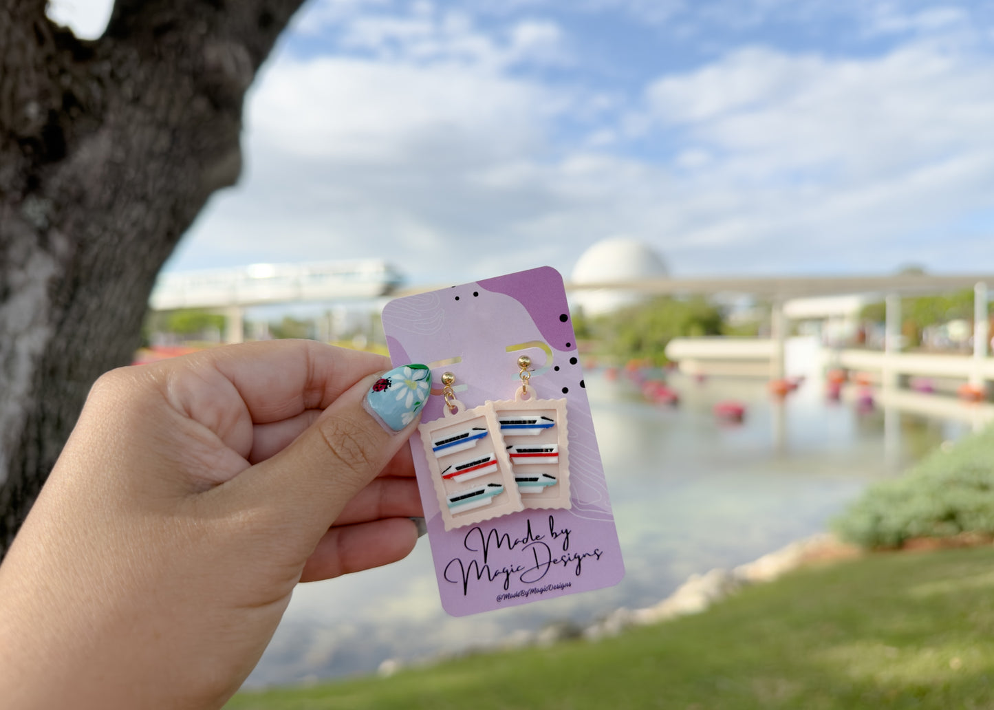 Monorail Stamp Earrings