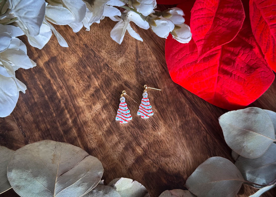 Teeny Little Tree Cake Earrings