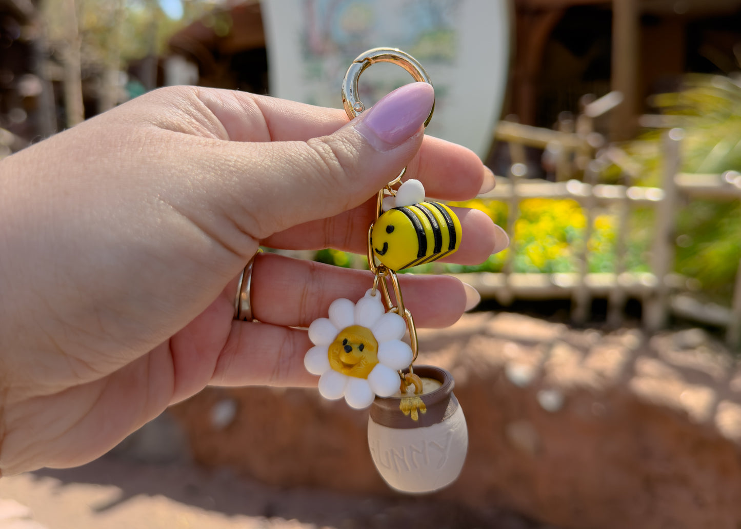 Pooh Flower Dangle Bag Charm