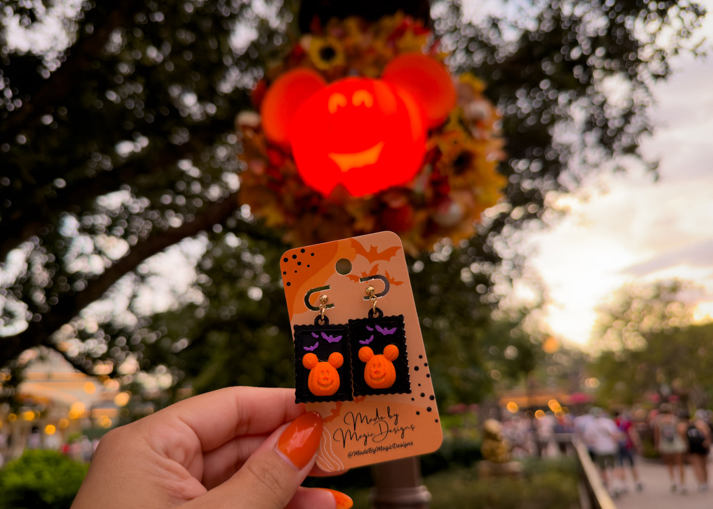 Pumpkin Mouse Stamp Earrings