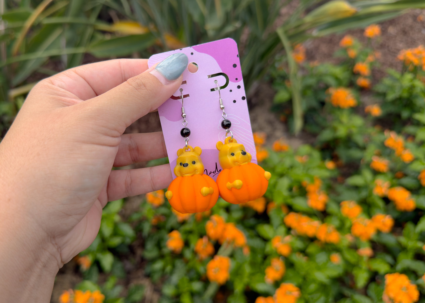 Pumpkin Bear Earrings