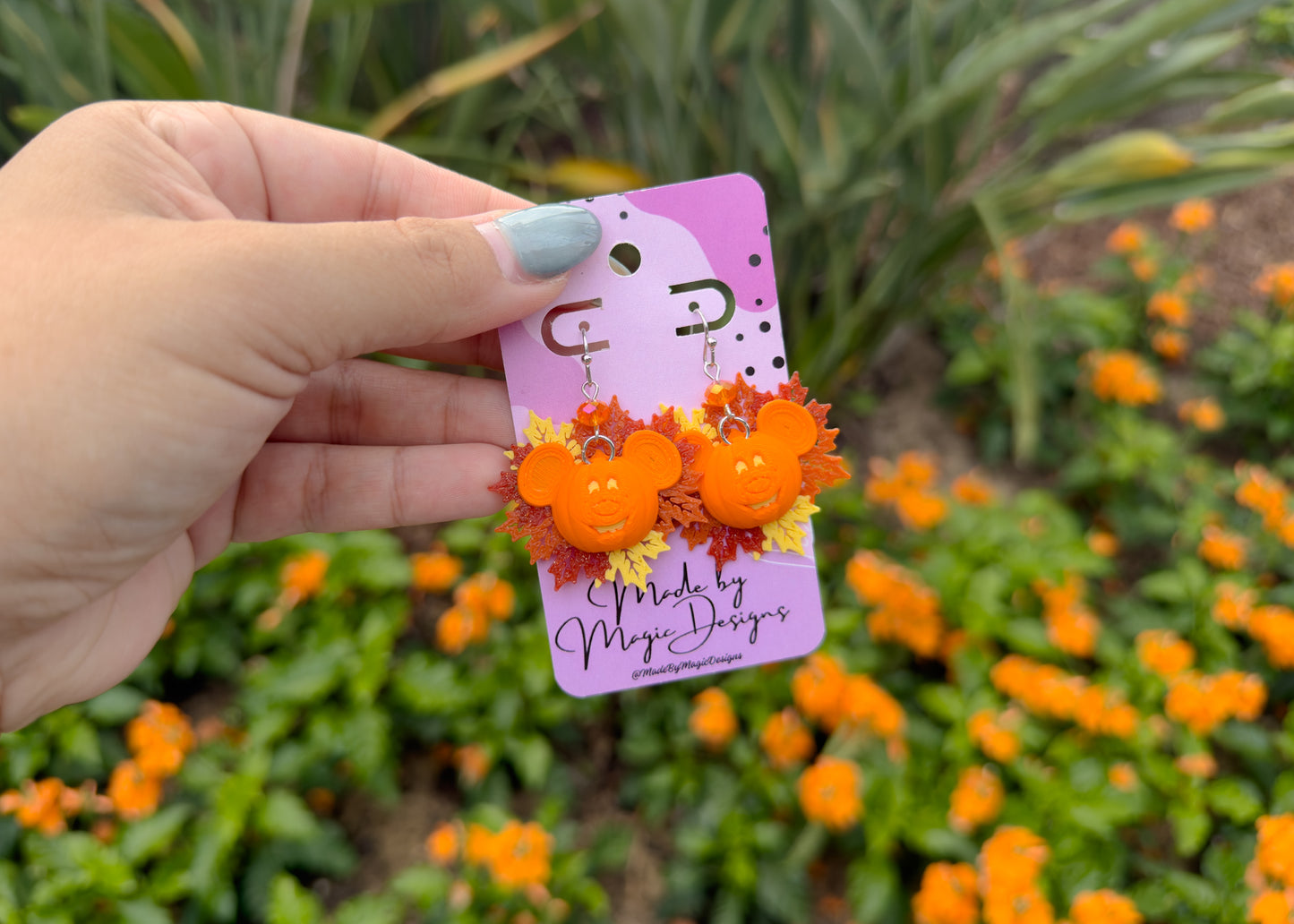 Pumpkin Mouse Wreath Earrings