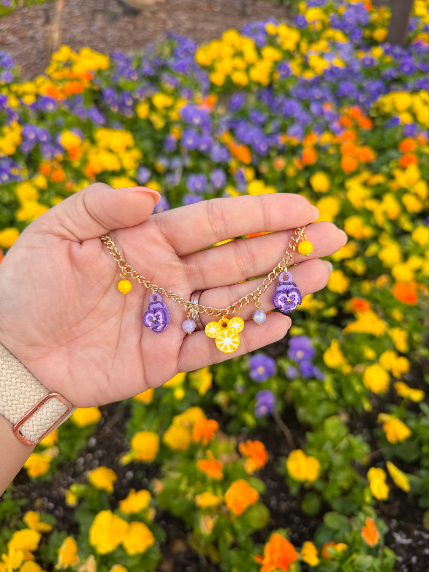 Violet Lemonade Charm Bracelet