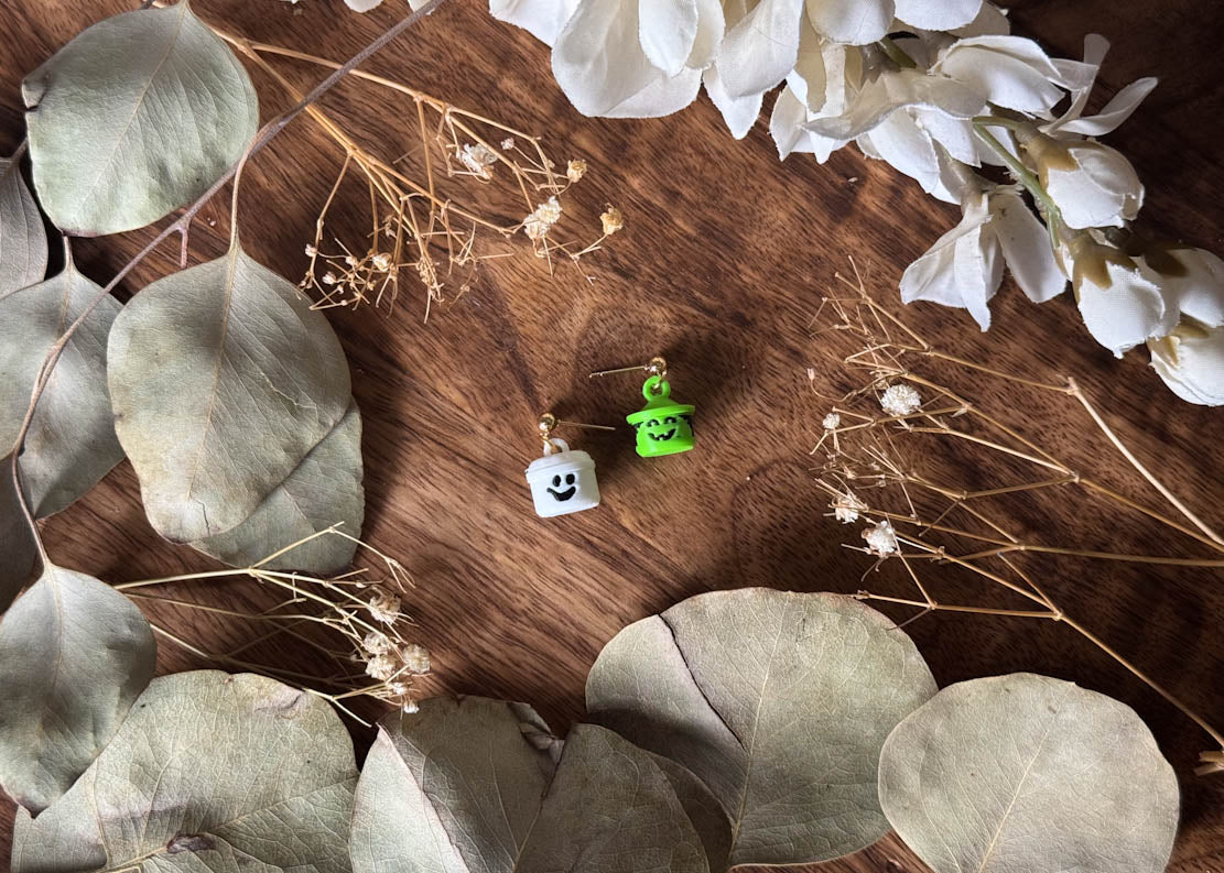 Teeny Ghost/Witch Bucket MIX Earrings