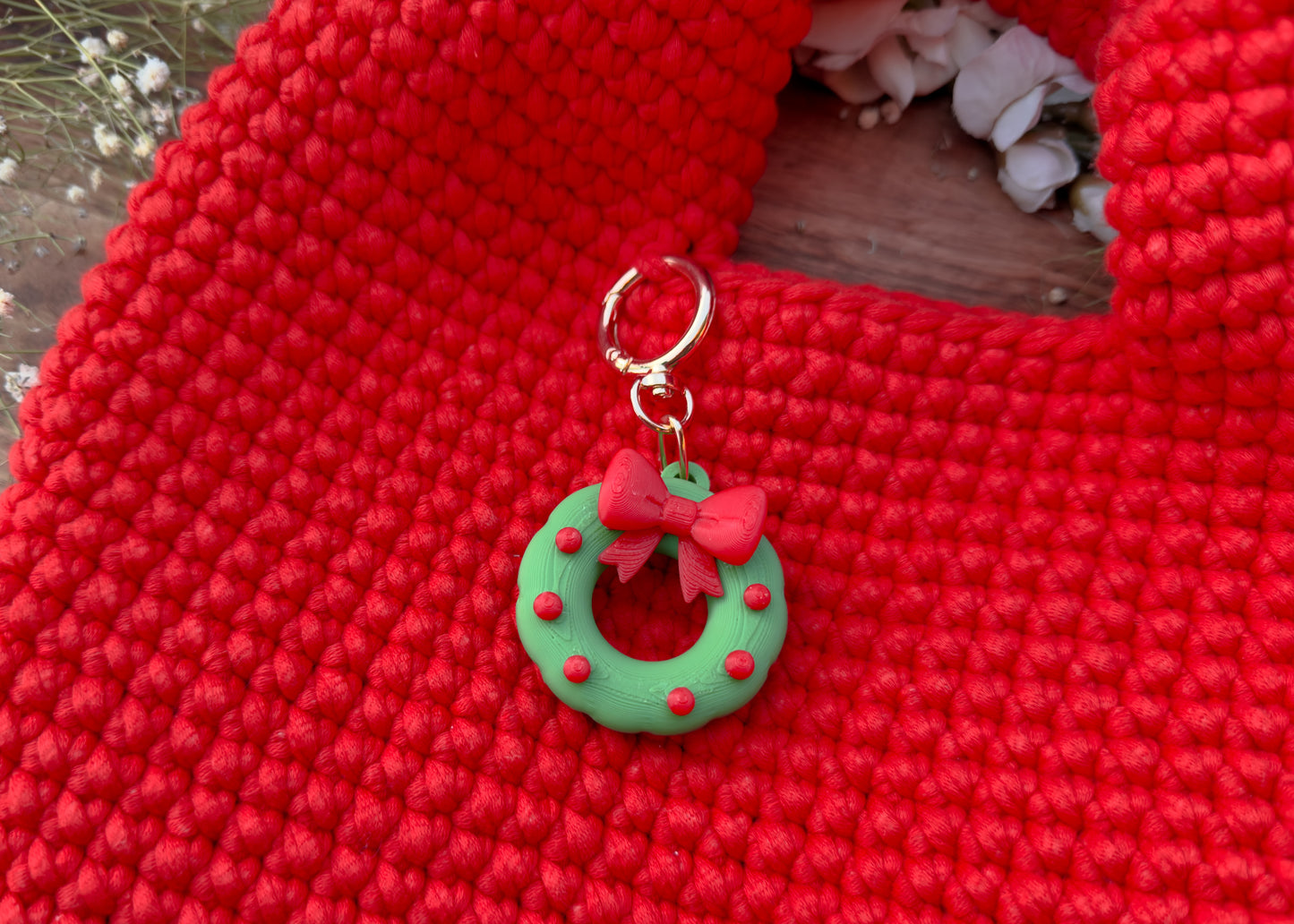 Wreath Bag Charm