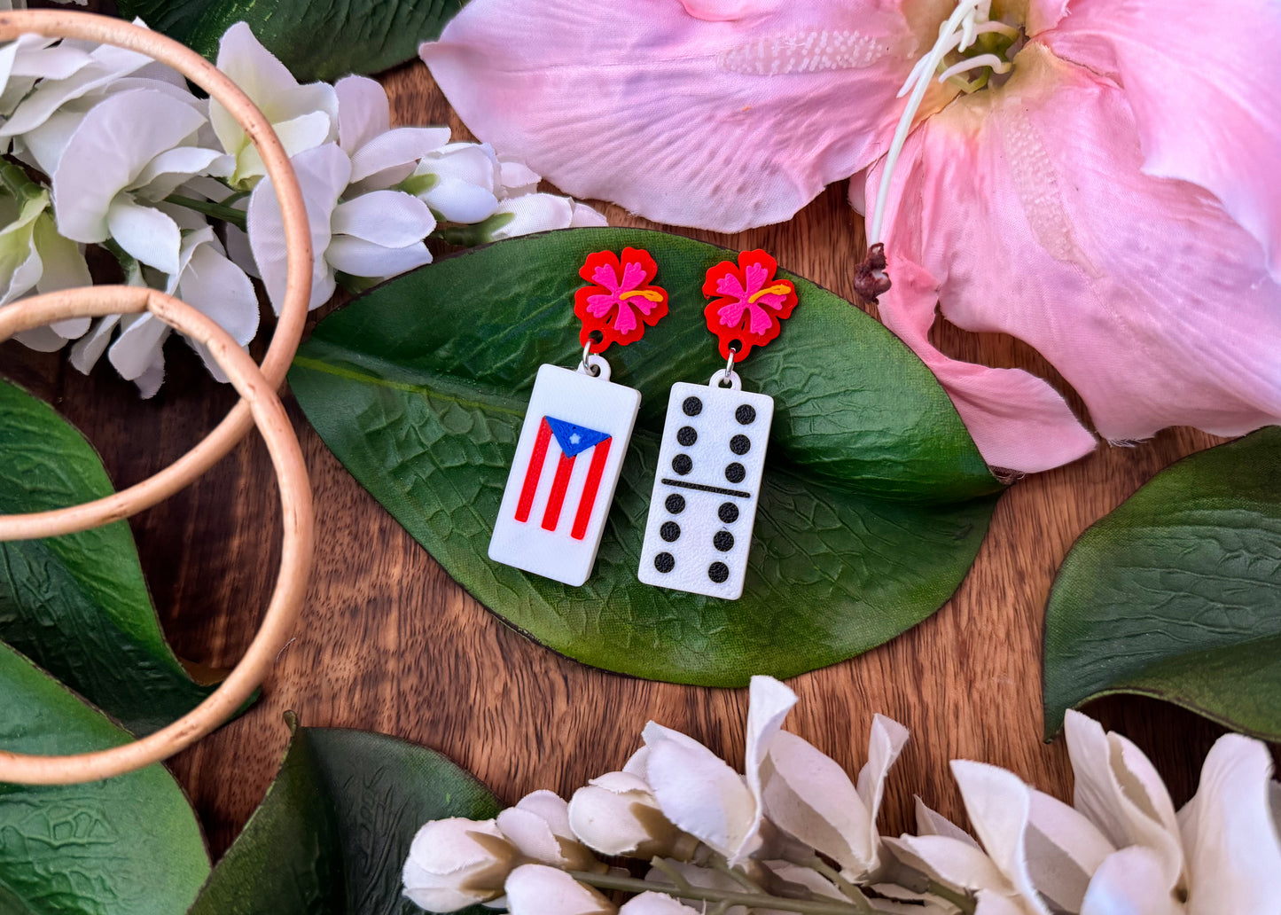 Floral Domino Earrings