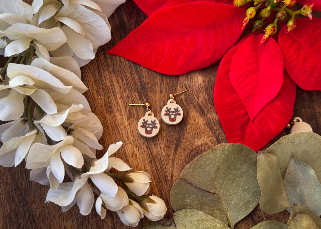 Teeny Reindeer Cookie Earrings