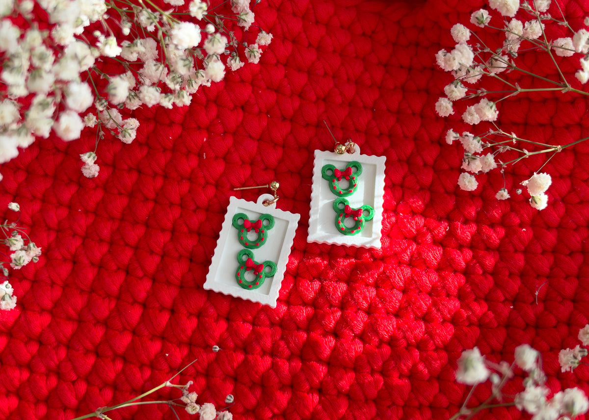 Mouse Wreath Stamp Earrings