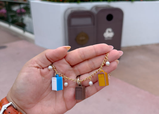 Trash Can Charm Bracelet