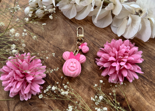Pink Pumpkin Mouse Dangle Bag Charm