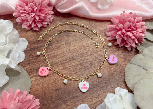 Candy Hearts Charm Necklace