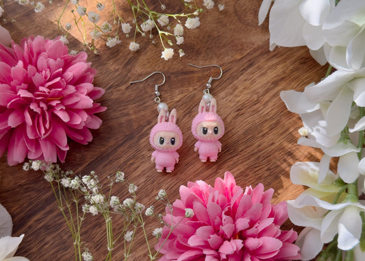 Pink Labu Monster Earrings
