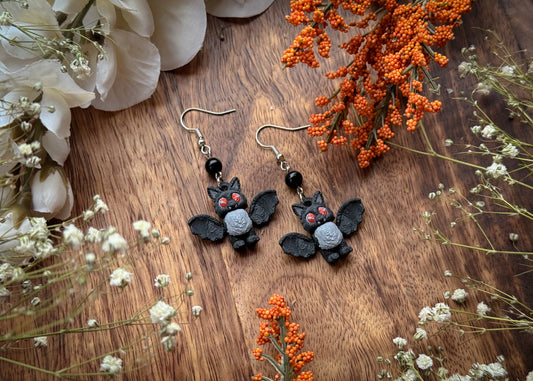 Fluffy Bat Earrings