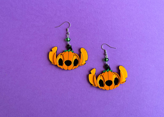 Alien Pumpkin Earrings