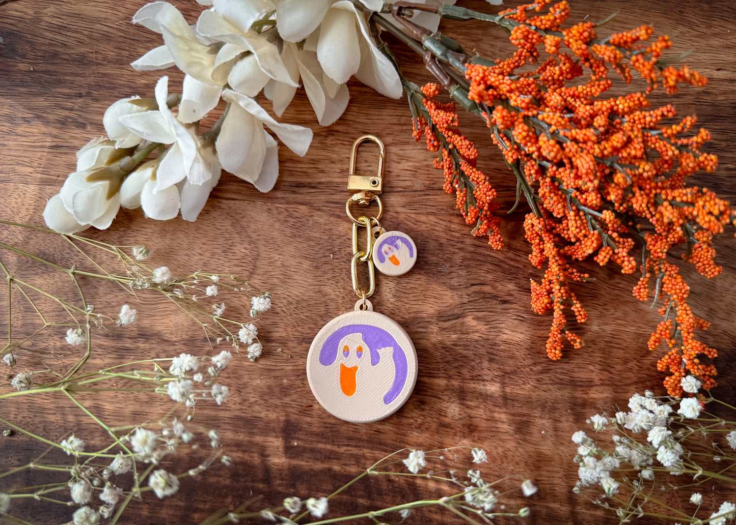 Ghost Cookie Dangle Bag Charm