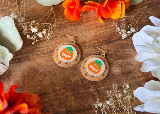 Pumpkin ChocoChip Cookie Earrings