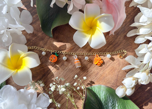 Orange Swirl Charm Bracelet