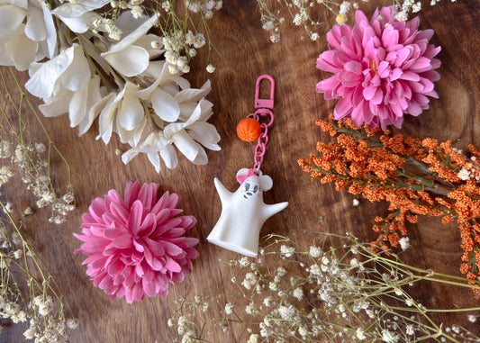 Large Girly Ghosty Mouse Dangle Bag Charm