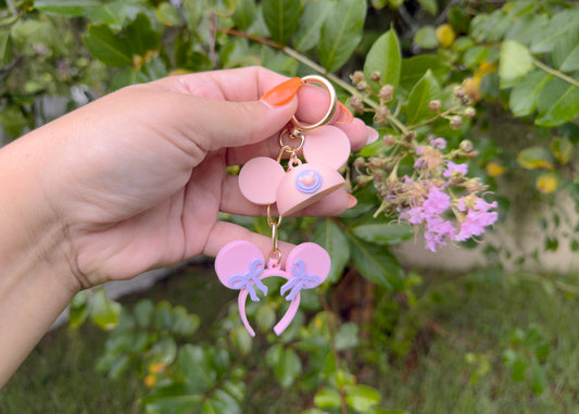 Pastel Halloween Bow Mouse Dangle Bag Charm