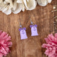 Purple Ghosty Mouse Earrings