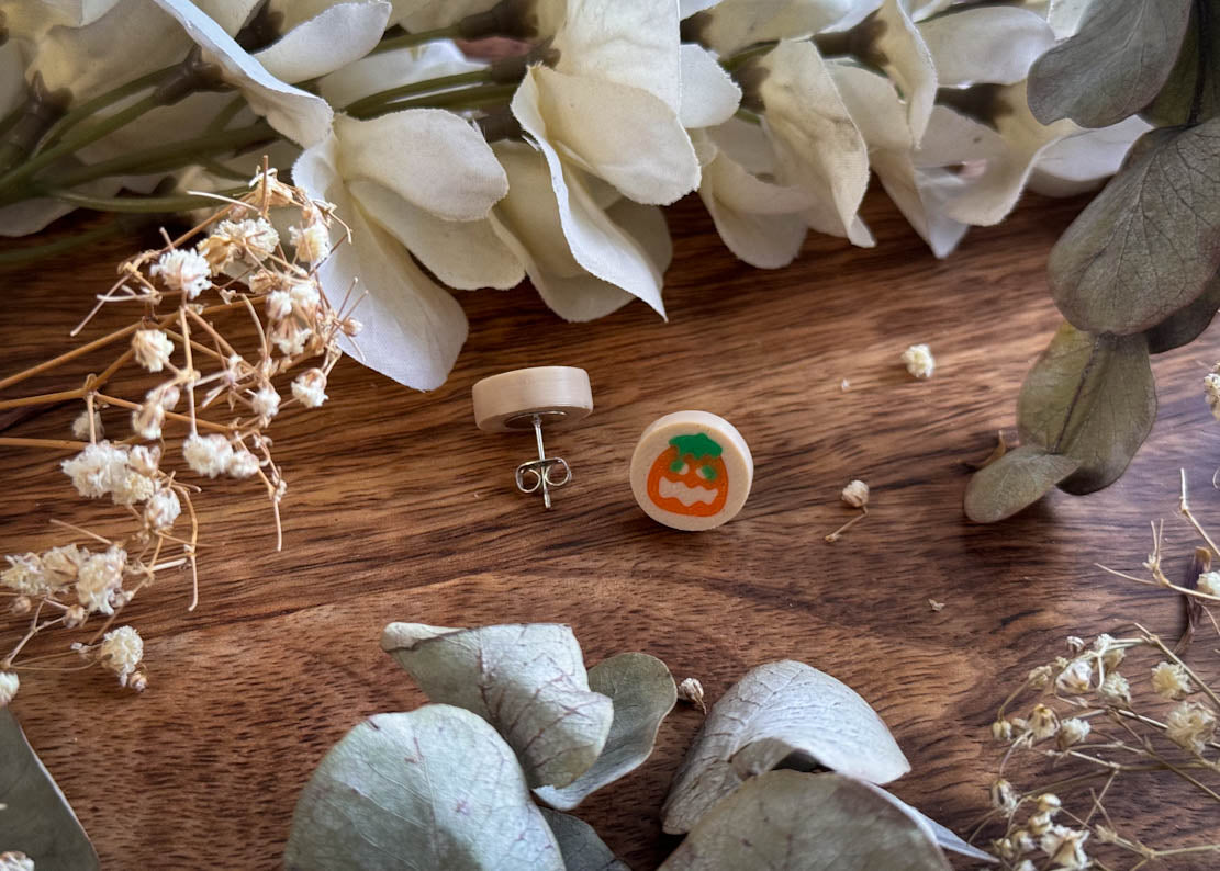 Pumpkin Cookie Stud Earrings