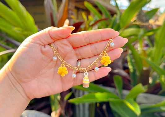 Pineapple Swirl Charm Bracelet
