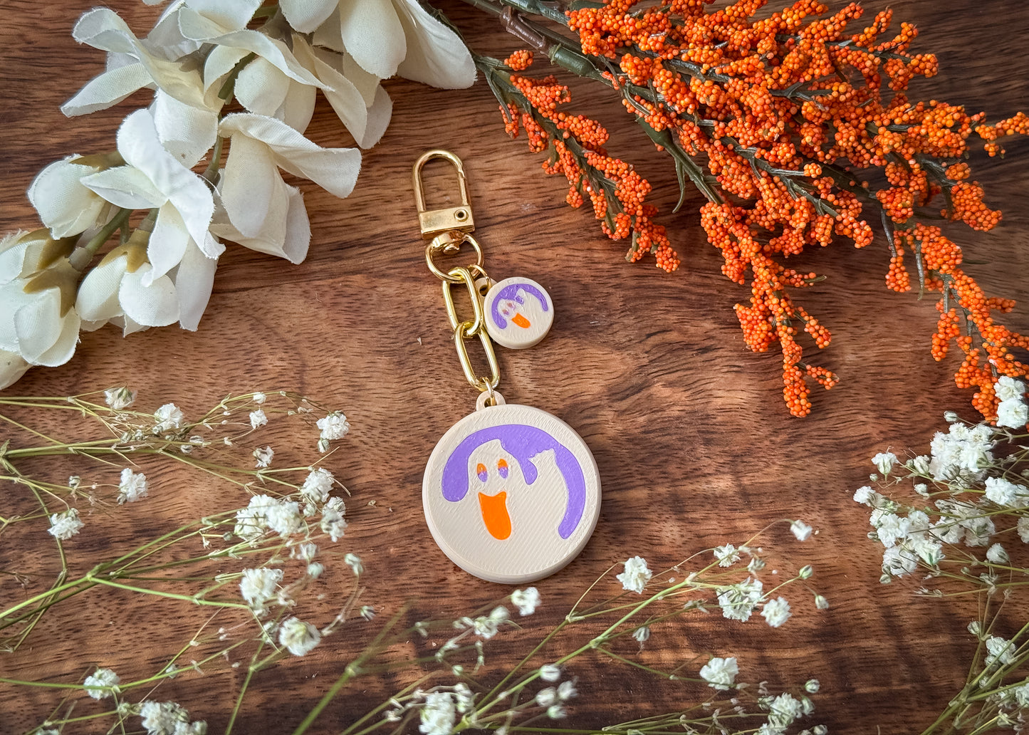 Ghost Cookie Dangle Bag Charm