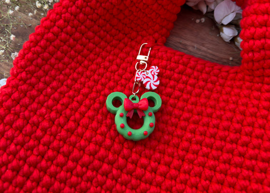 Mouse Wreath Bag Charm