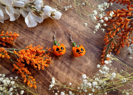 Pumpkin Cat Earrings