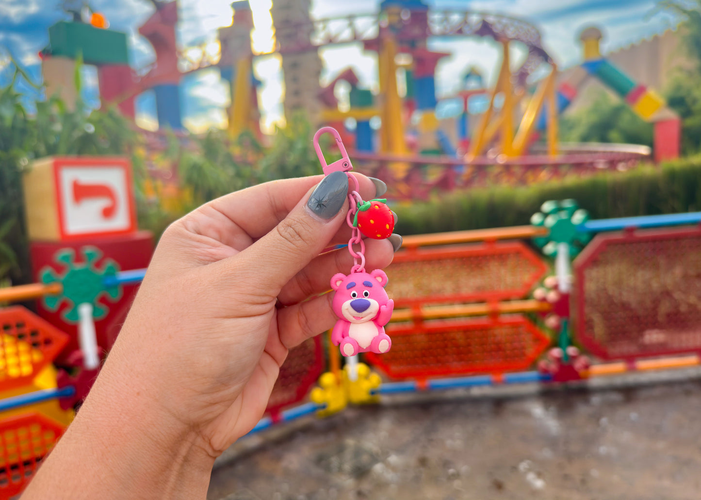 Strawberry Bear Dangle Bag Charm