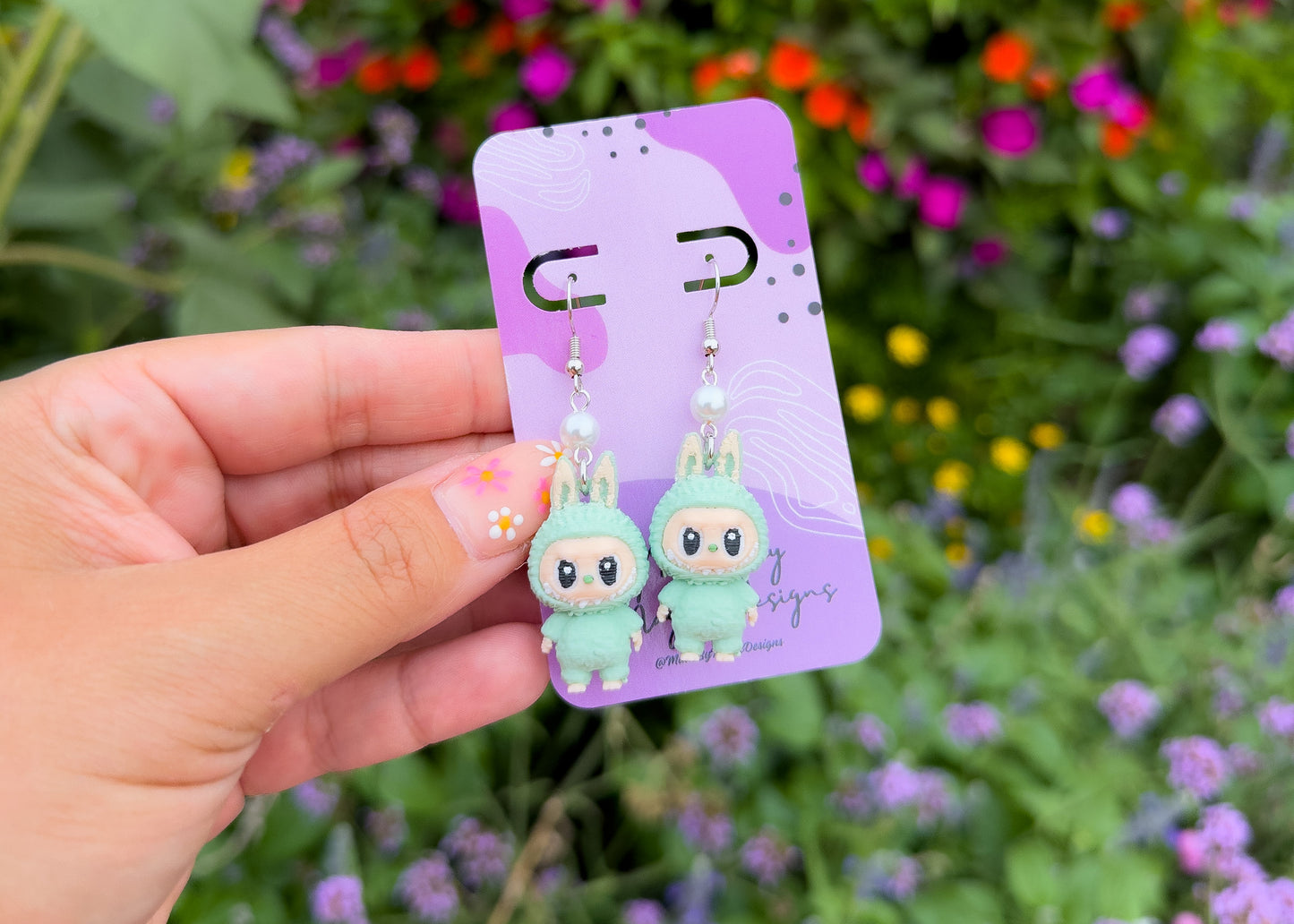 Light Green Labu Monster Earrings