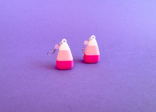 Hot Pink Candy Corn Earrings