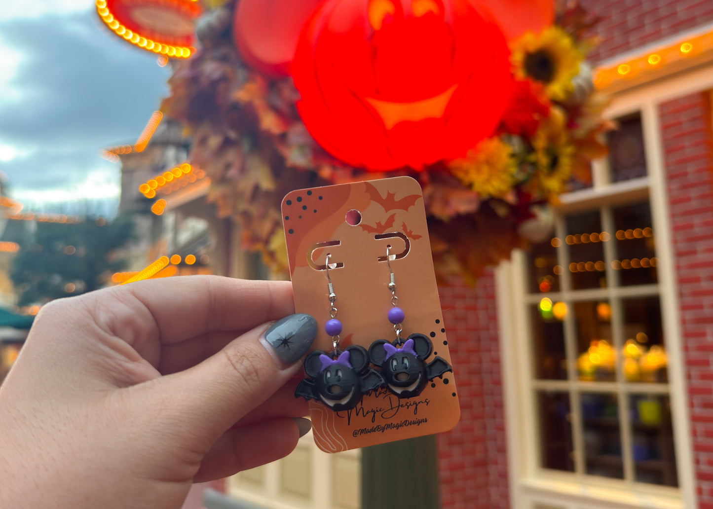 Ms Mouse Bat Earrings
