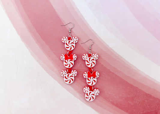 Peppermint Mouse Dangle Earrings