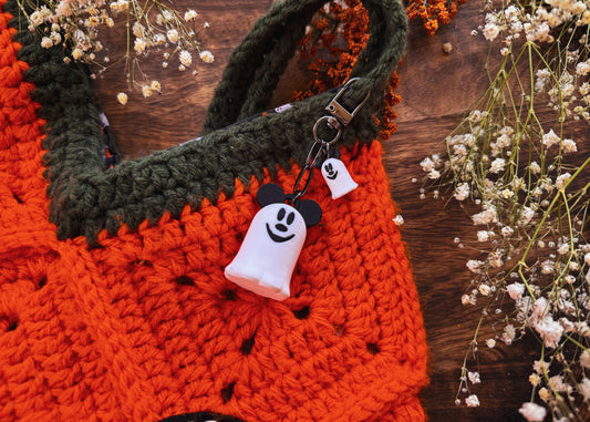 Ghost Mouse Dangle Bag Charm