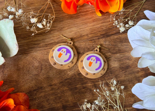 Ghost ChocoChip Cookie Earrings