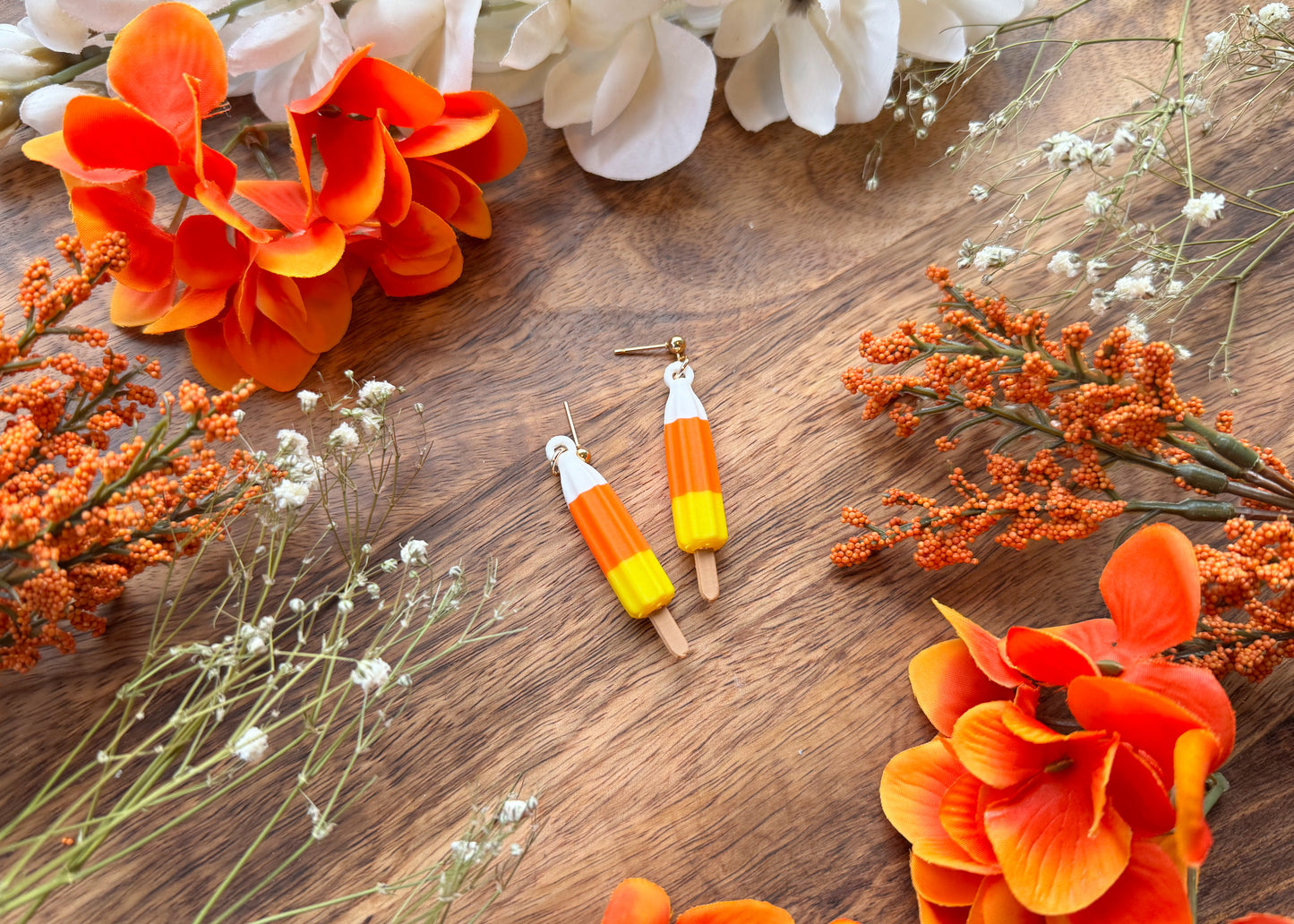 Candy Corn Ice Pop Earrings