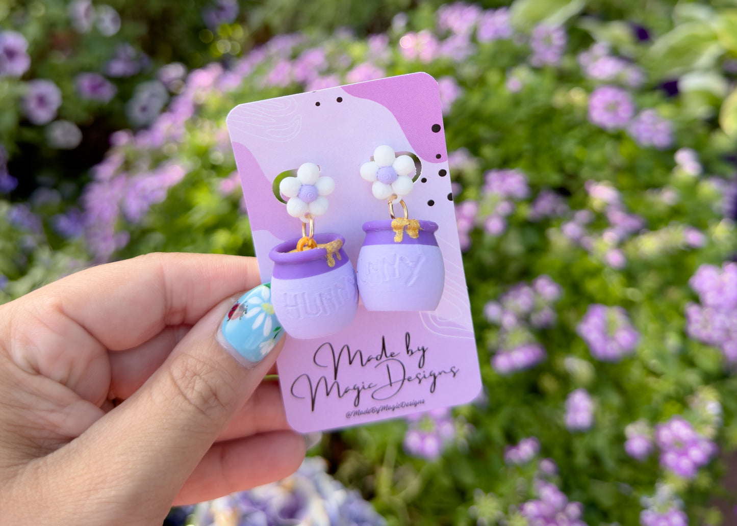 Purple Hunny Pot Earrings