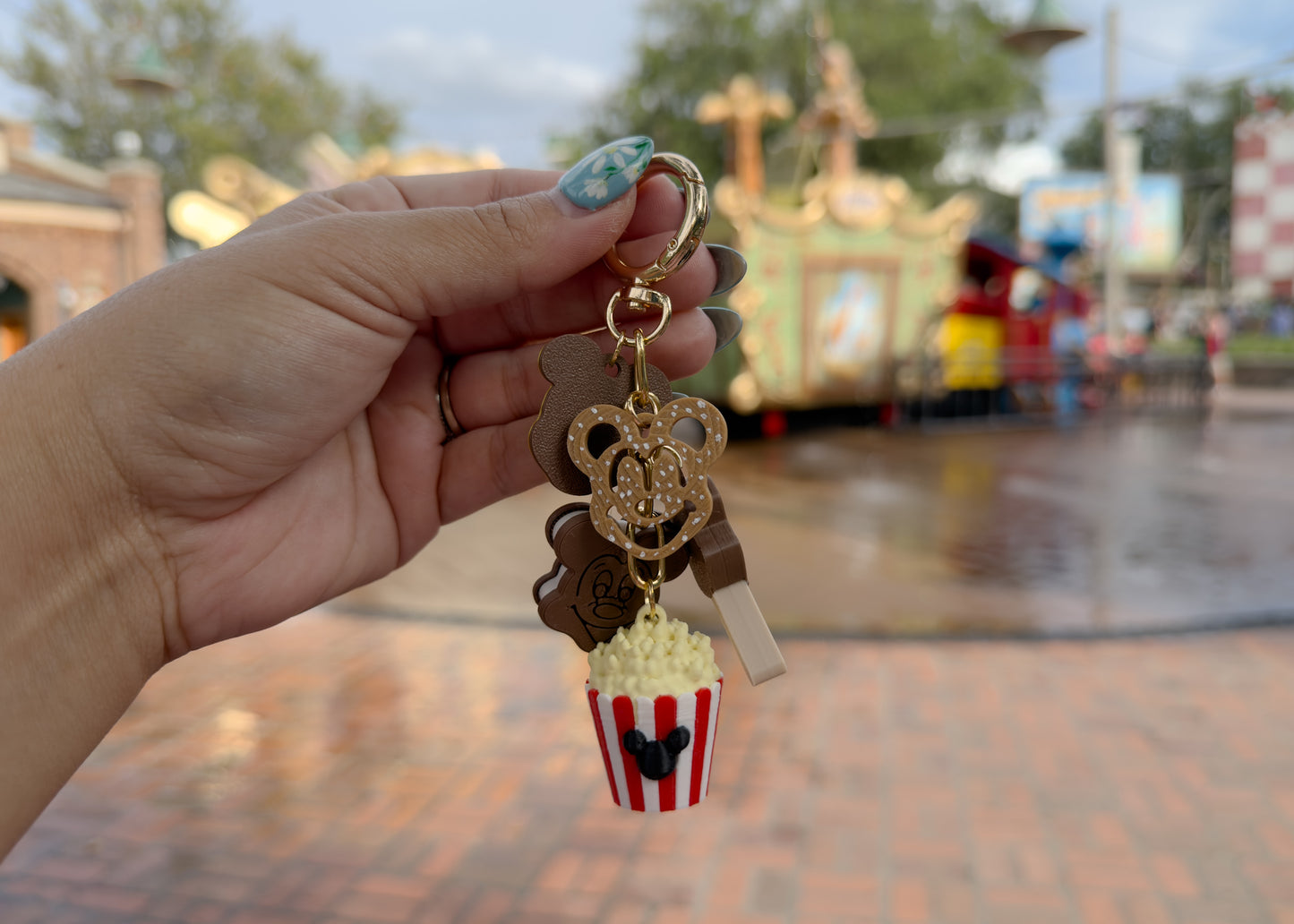 Popcorn Snack Mouse Dangle Bag Charm