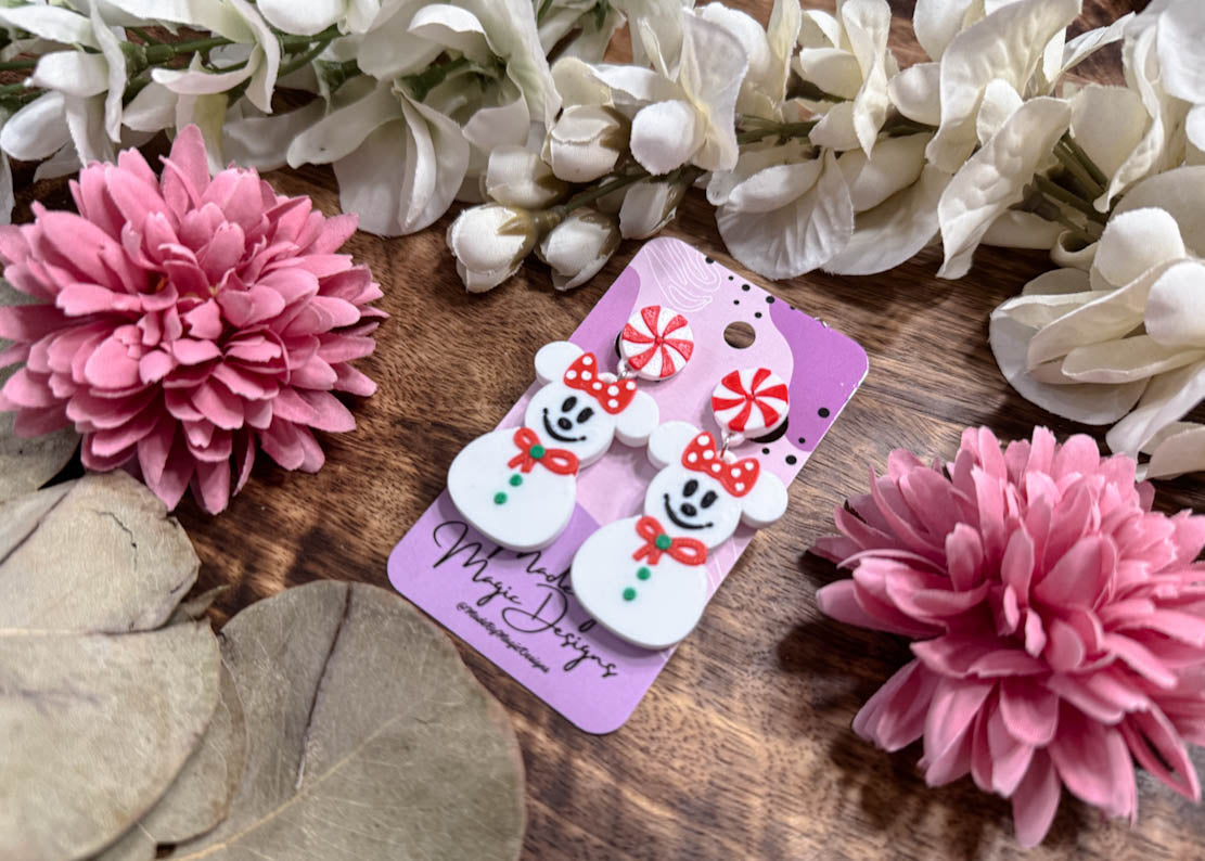 Ms. SnowMouse Peppermint Earrings