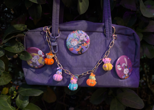 Pumpkin Bear Friends Bag Charm Chain